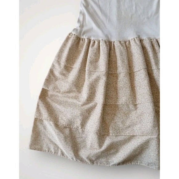 Vintage Pepper Tree Ruffle Stacked Skater Dress White/Beige Floral Size 7 - Picture 3 of 6